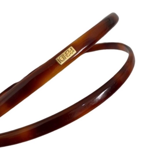 FENDI Brown Tortoiseshell Vintage Headband / Hair Clip Accessory - Picture 2 of 10